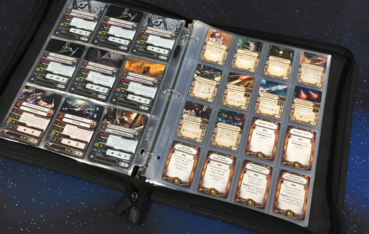 X-Wing cards in BCW 9-Pocket and 16-Pocket pages