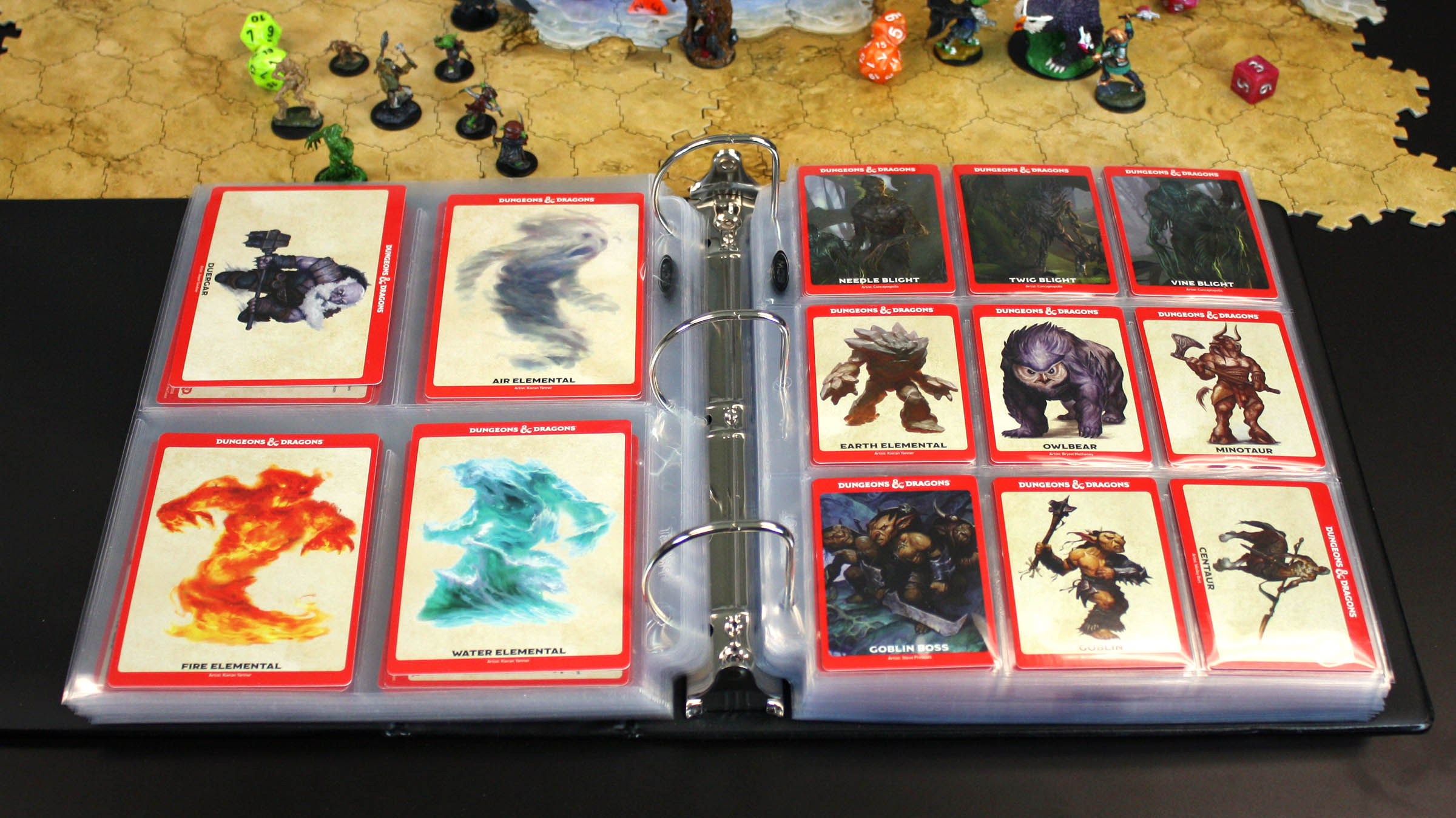 D&D monster cards with 4 pocket and 9 pocket pages