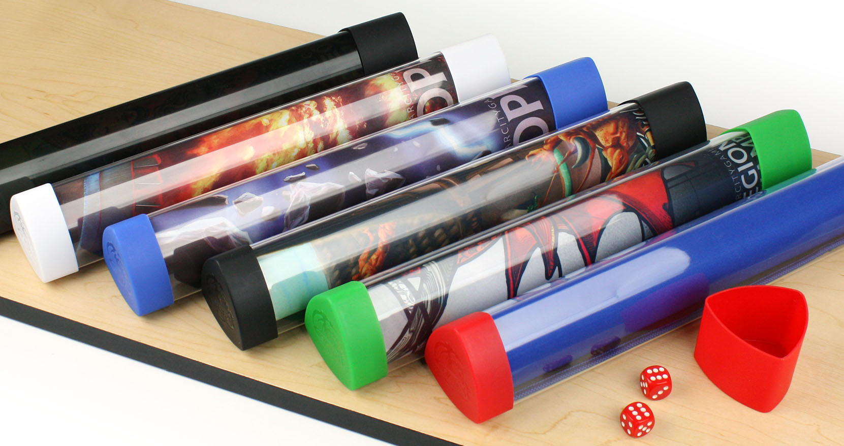 Playmats in playmat tubes
