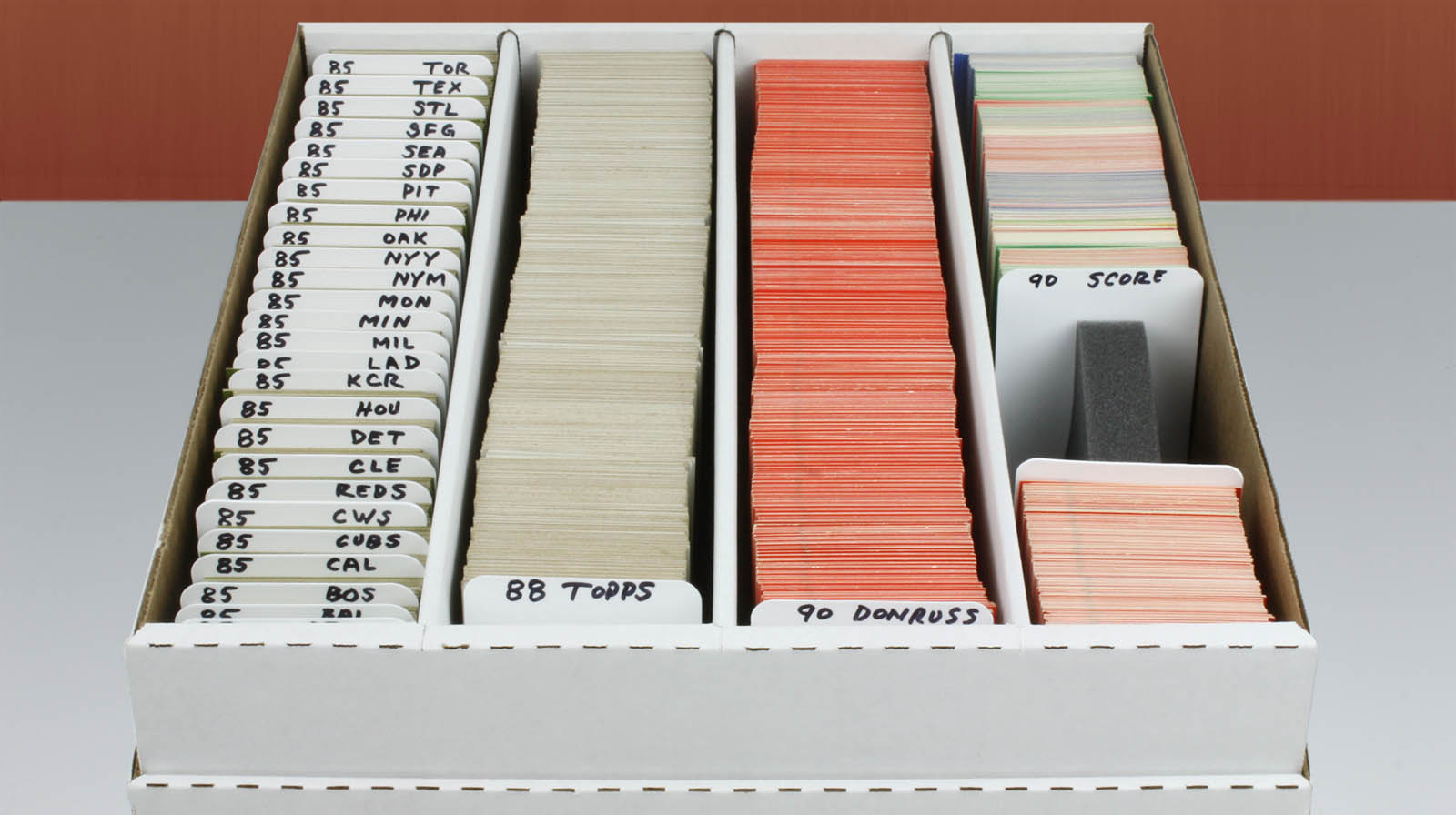 Card Dividers in a 4-Row Monster Box