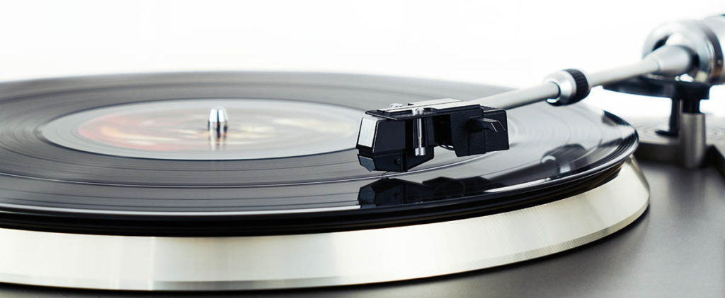 Record on turntable
