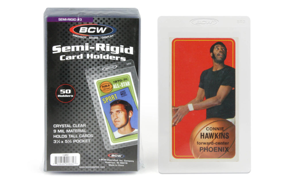 Card with tall semi-rigid card holder