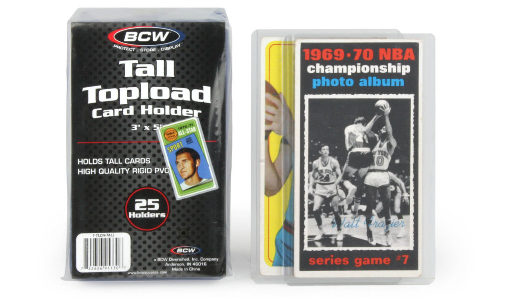 Basketball cards with tall card toploaders
