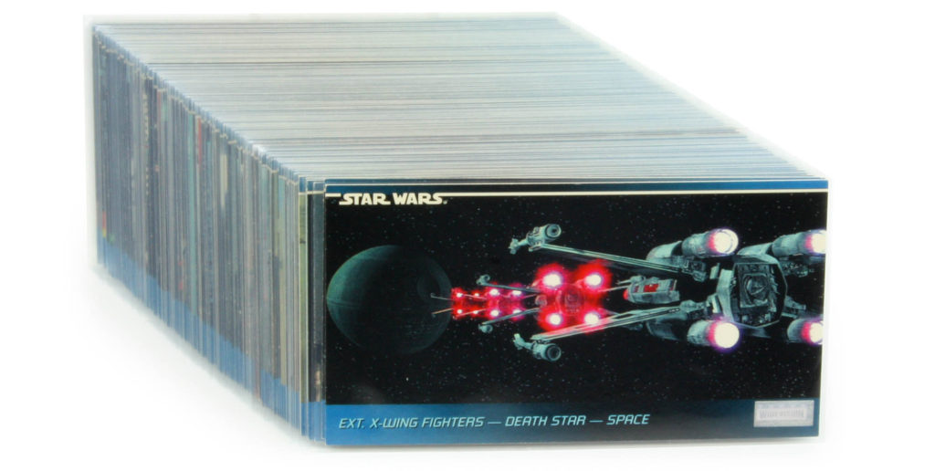 Star Wars cards in tall sleeves