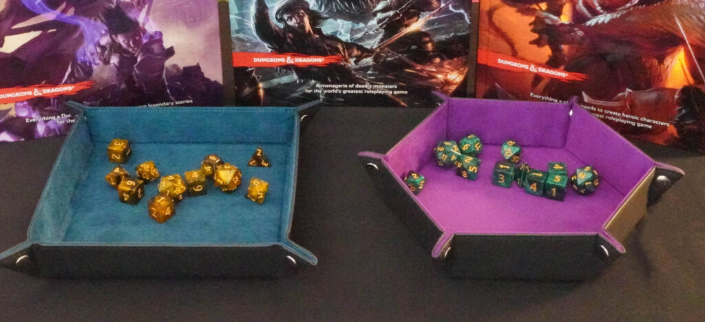 BCW Square and Hex dice trays with dice