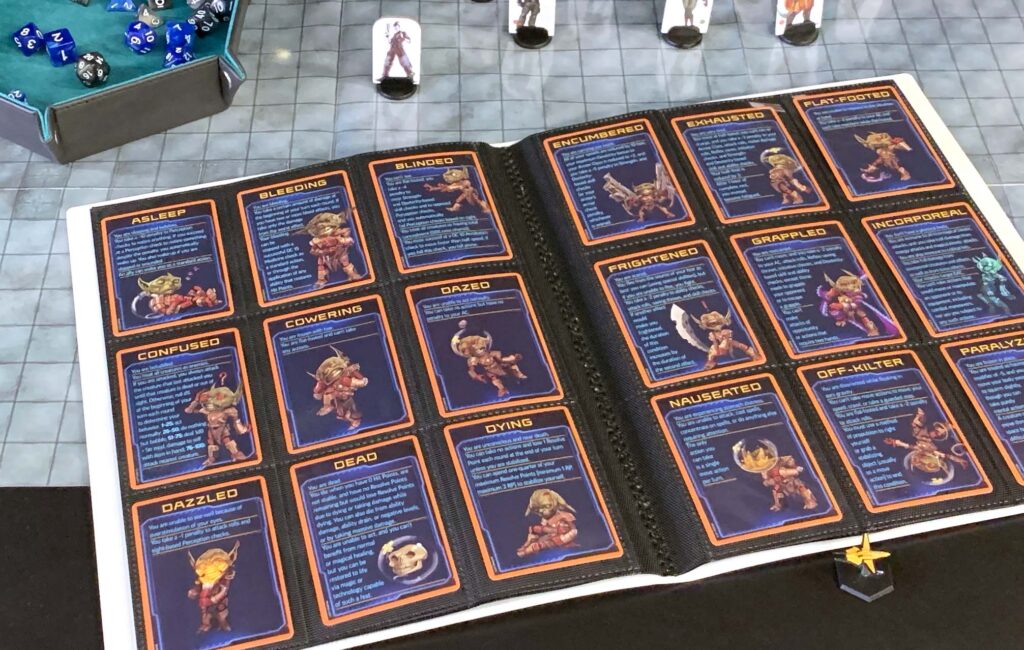 Player Folio with Starfinder condition cards