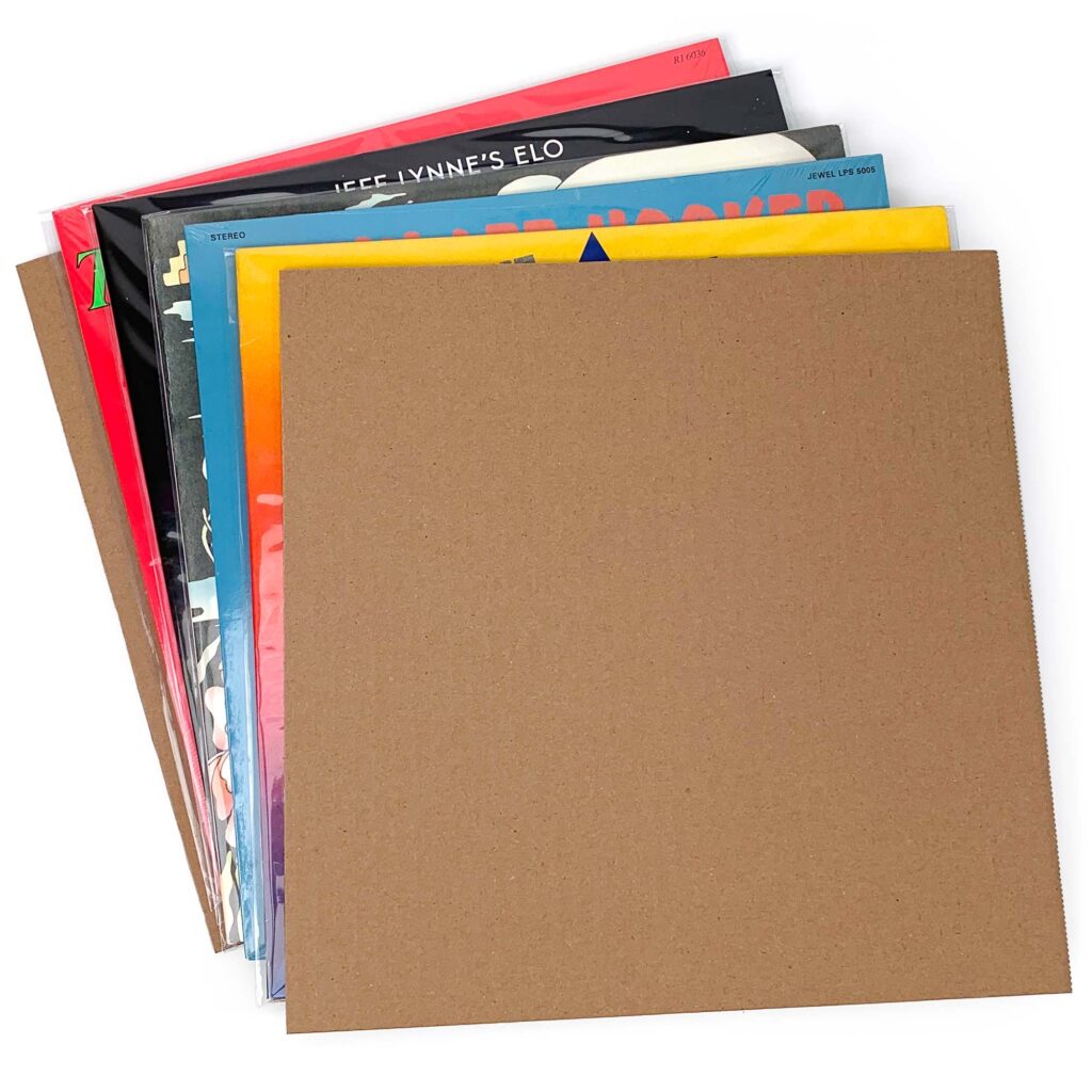Vinyl albums with mailing pads