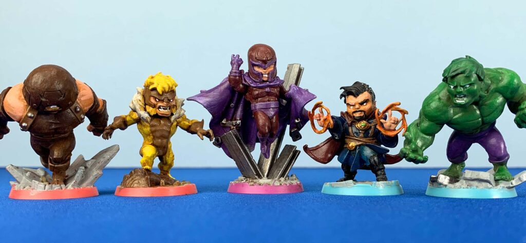 Painted Marvel United figures