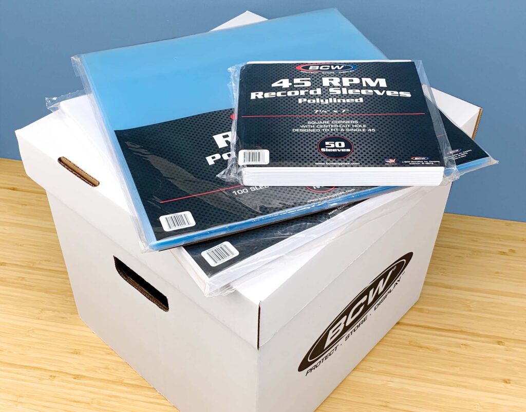 BCW Record box with 12 and 7 inch sleeves