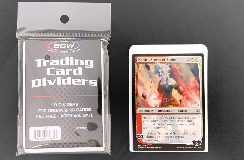 BCW Card Dividers with a Loose Magic Card