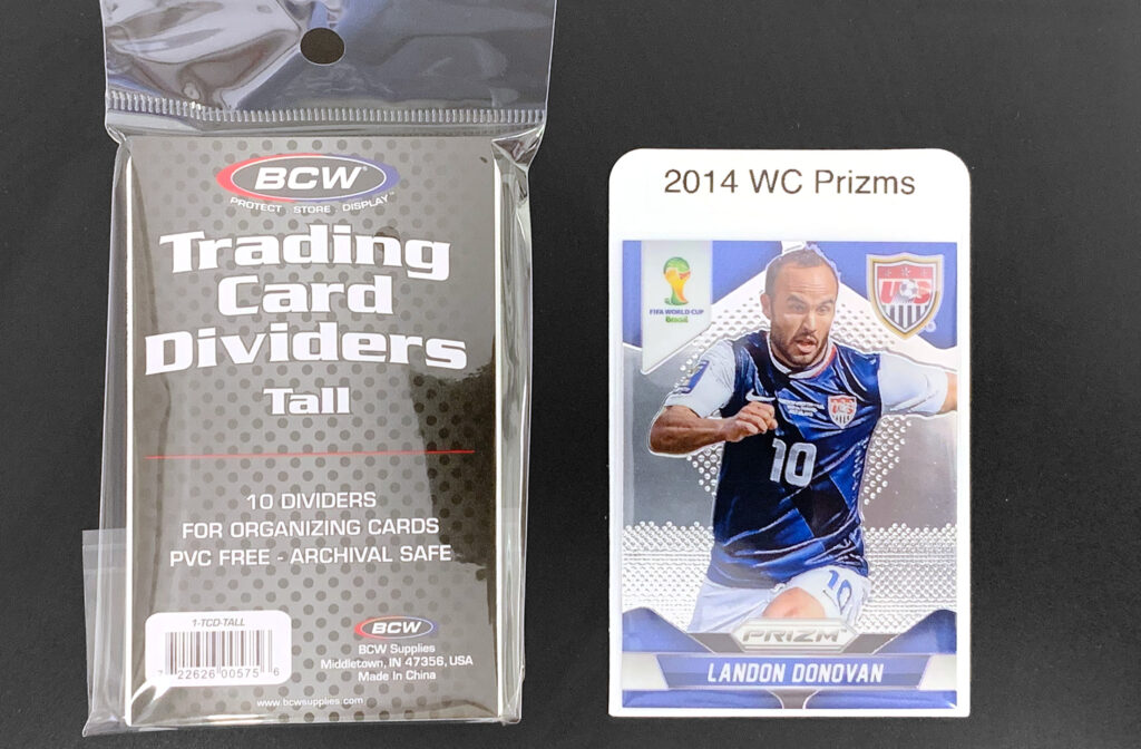 BCW Tall Card Dividers with a Sleeved Panini Prizm Card