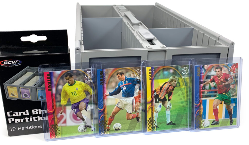 1,600 ct. Card Bin with Extra Partitions and Soccer Cards