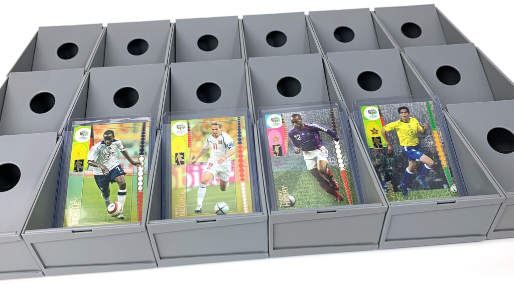 Modular Sorting Trays with Soccer Cards