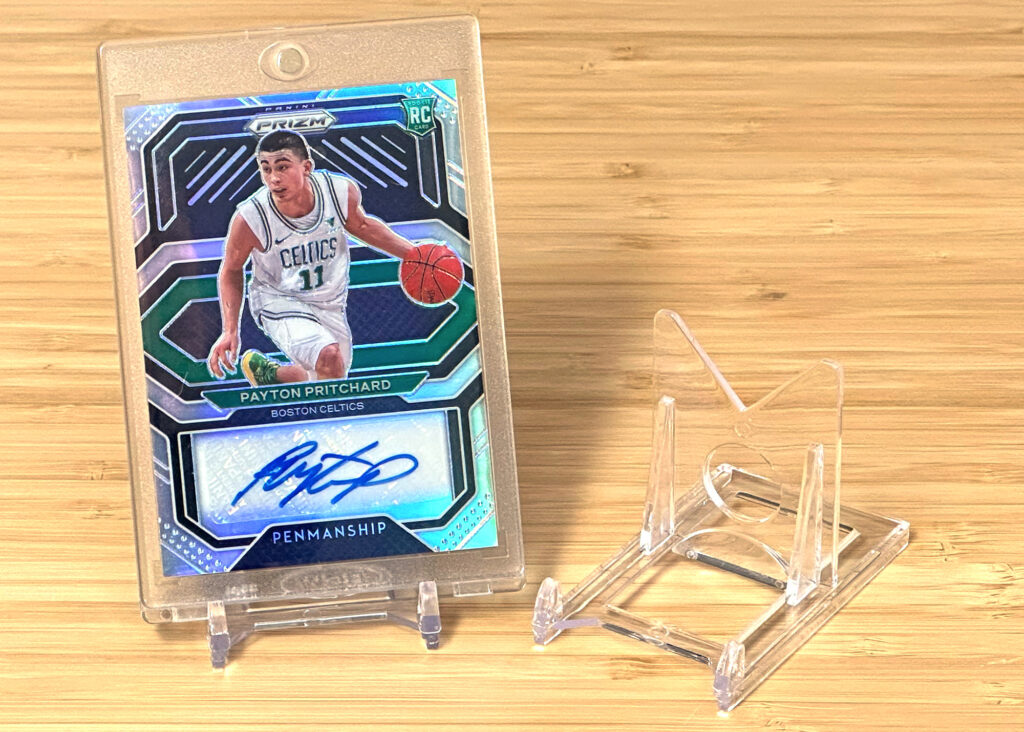 Basketball card in magnetic holder with BCW 2-Piece stands