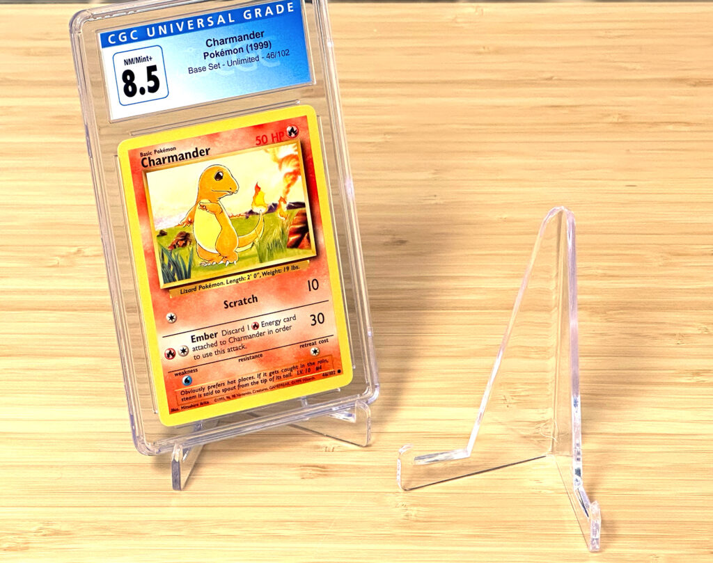 Graded Pokemon card with BCW Small Stand