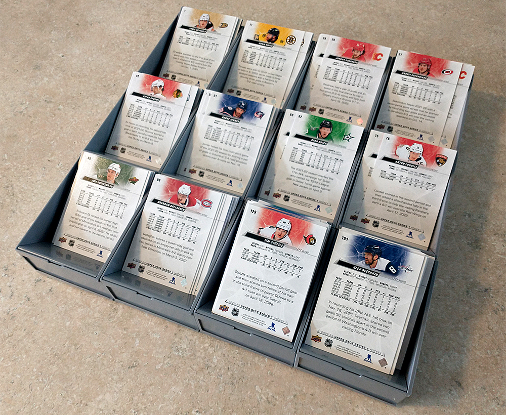 BCW Modular Sorting Tray with hockey cards