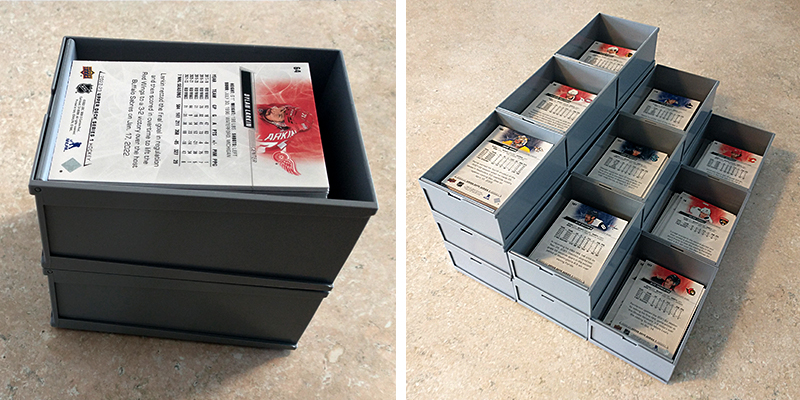 Modular sorting tray cells with cards stacked in different configurations