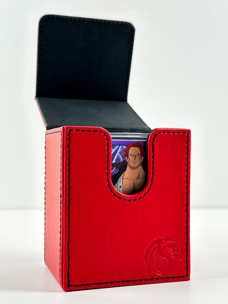 One Piece card in mini snap holder in BCW Deck Case LX