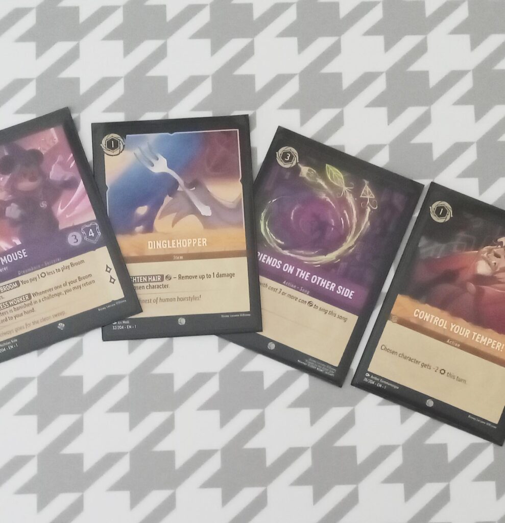 Various cards for Lorcana