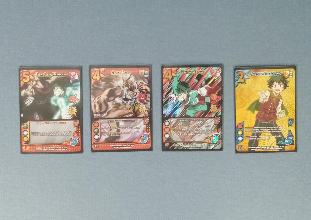 Sequence of cards in the Mirio Universus deck