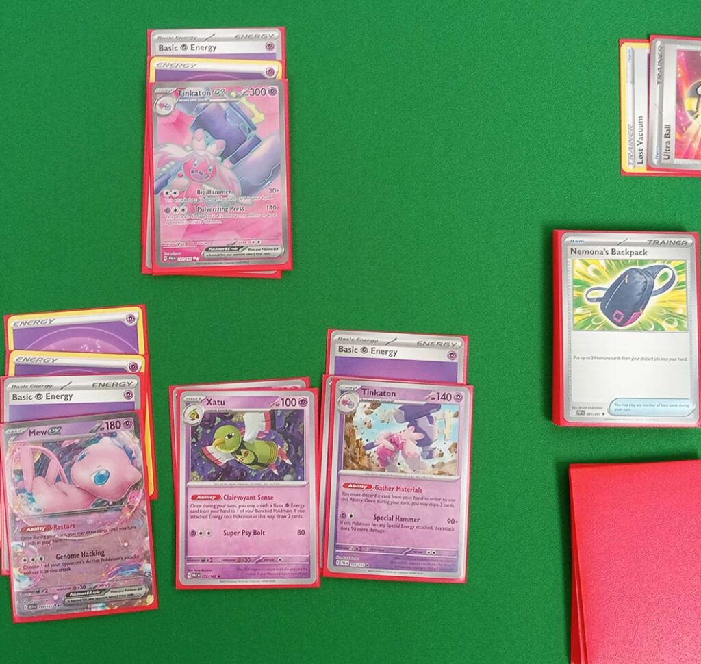 Game in progress using the Tinkaton ex deck featured.