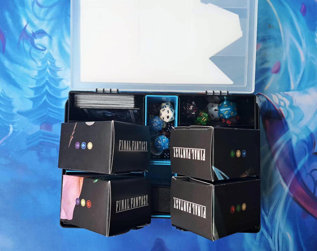A Prime X4 XL Game Box with preconstructed commander decks and accessories