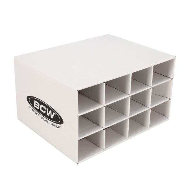 Shelf Bin Organizer - 36 x 12 x 75 with 8 x 12 x 4 1/2 White Corrugated  Bins