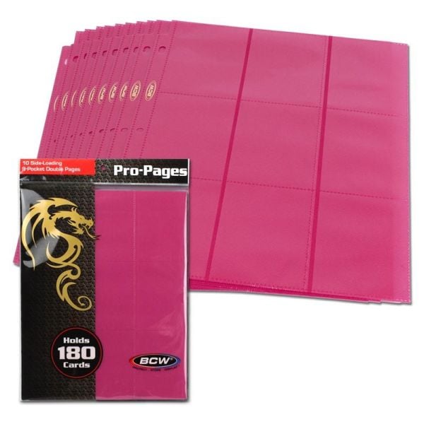 Paquete 10 Hojas Archivador BCW Side Loading Pro-Pages 18 Pocket