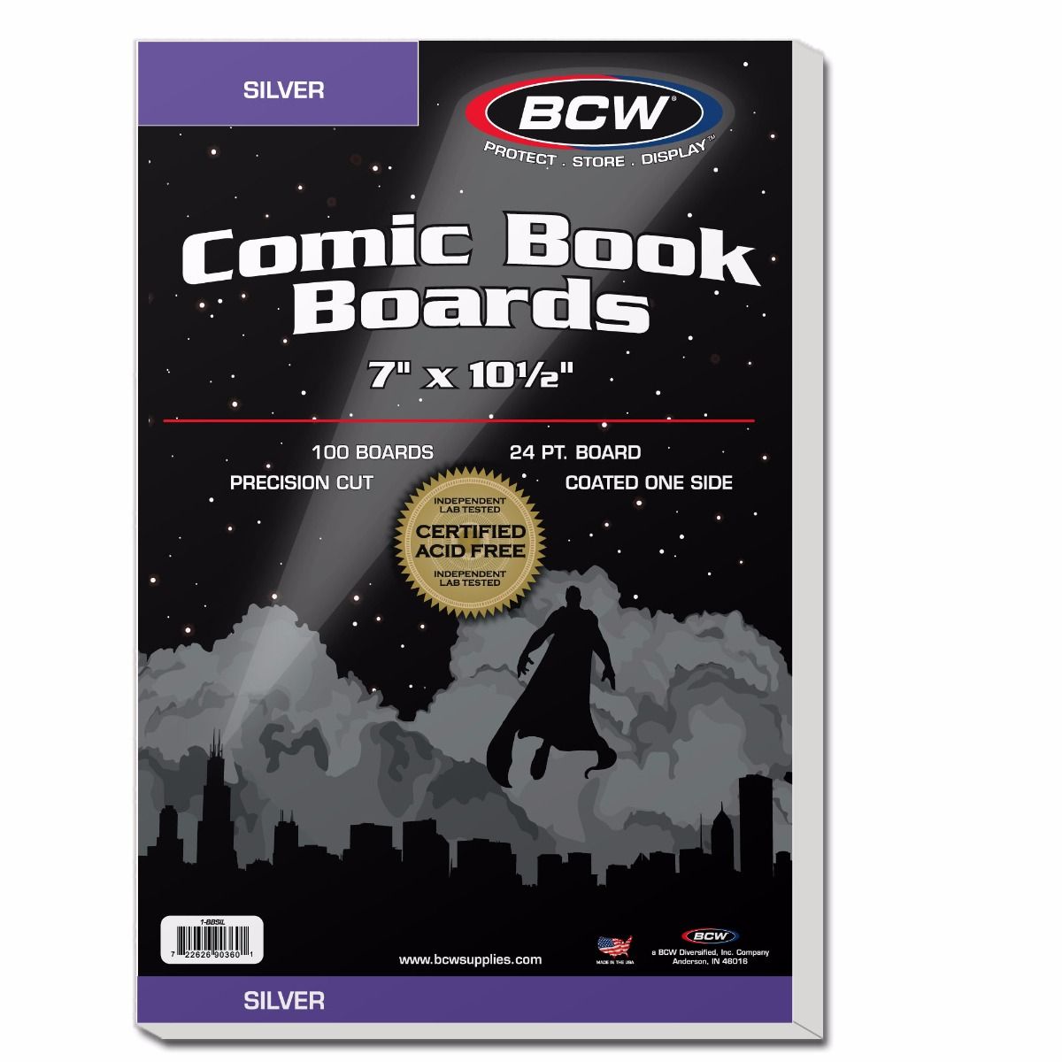 Half-Back Silver & Gold Comic Book Backing Boards 7 1/2 x 10 1/2