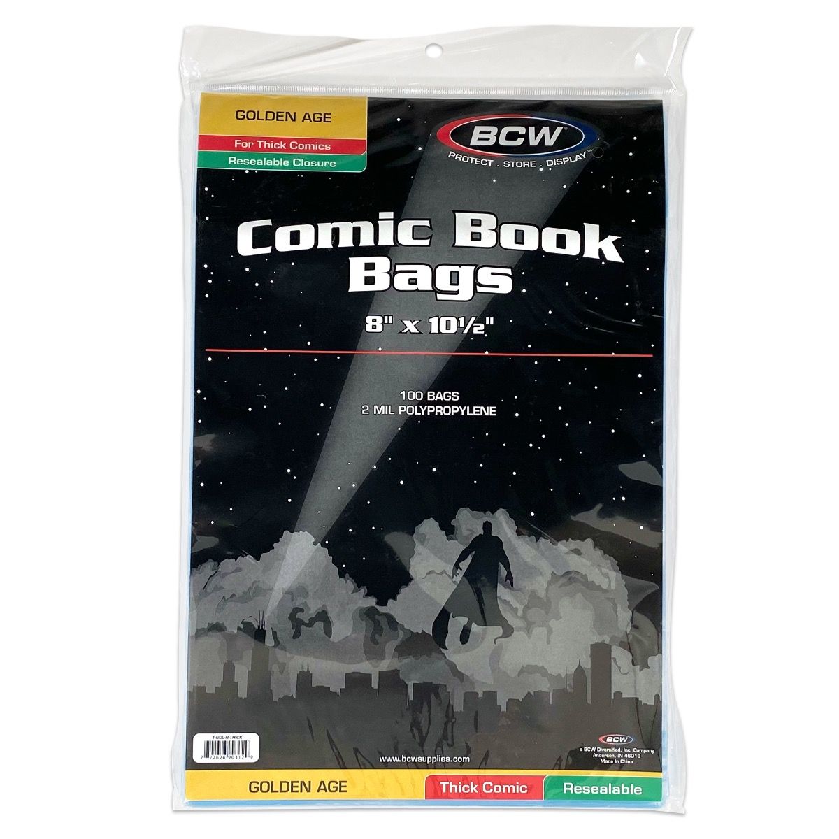 Resealable Golden Comic Bags - Thick