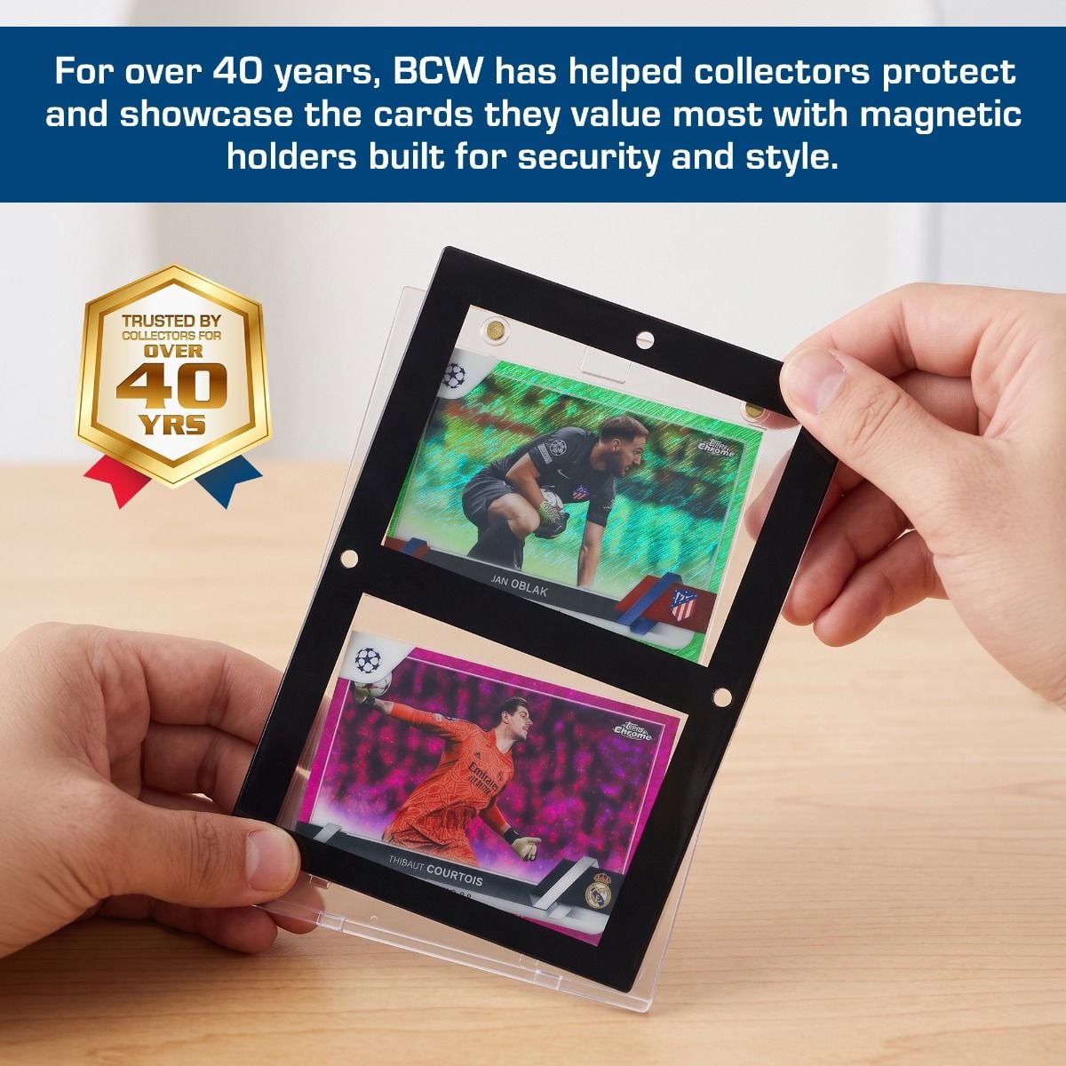Magnetic 2-Card Holder - 35 PT. - Black Border