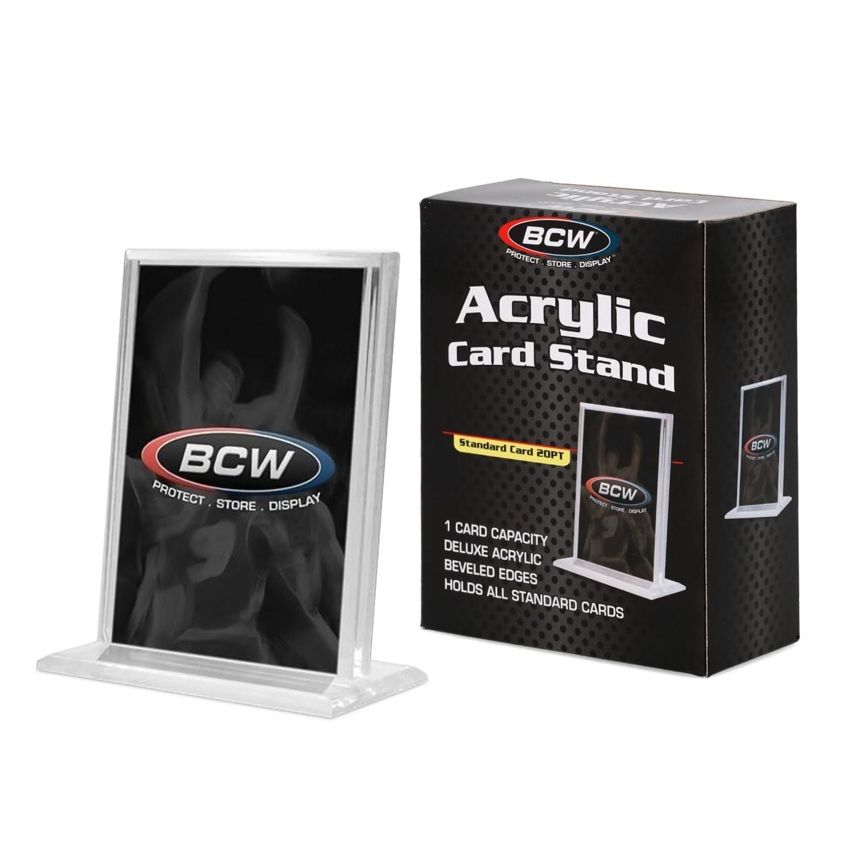 Portatarjetas De Acrílico BCW De 1/4 De Pulgada - Cristalino, Protección UV, Dimensiones 3x5 Pulgadas