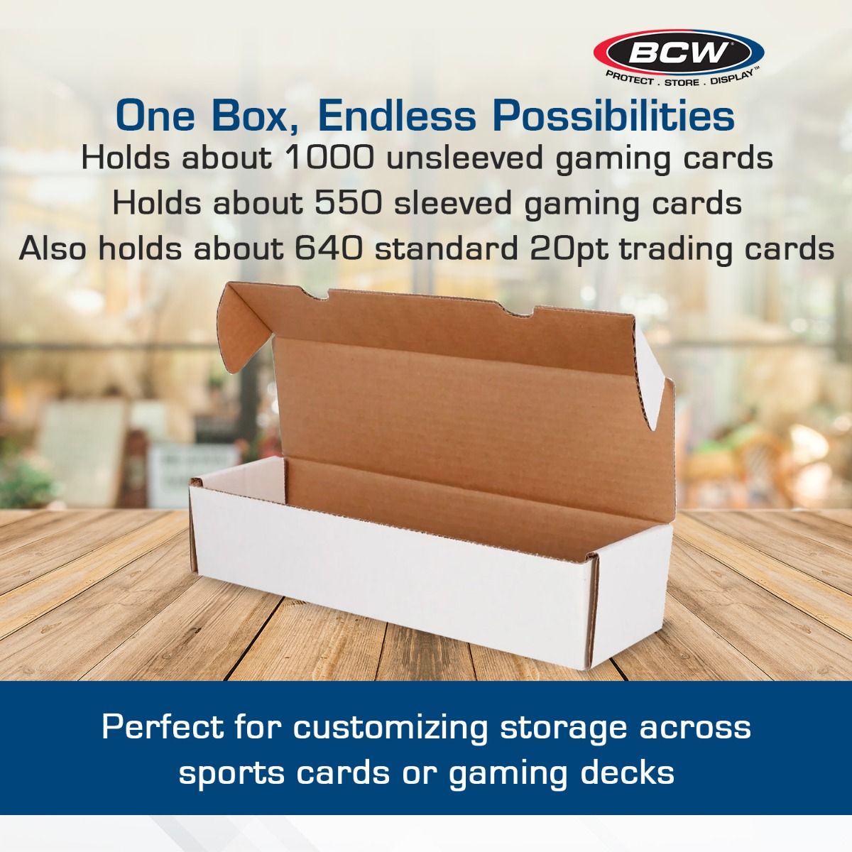 1000 card box mtg Amazon.com: BCW Single Row Gaming Card Storage Box - 1 Pack | 1000 Count Holder  Box | Corrugated Paper Cardboard Holder main image 0