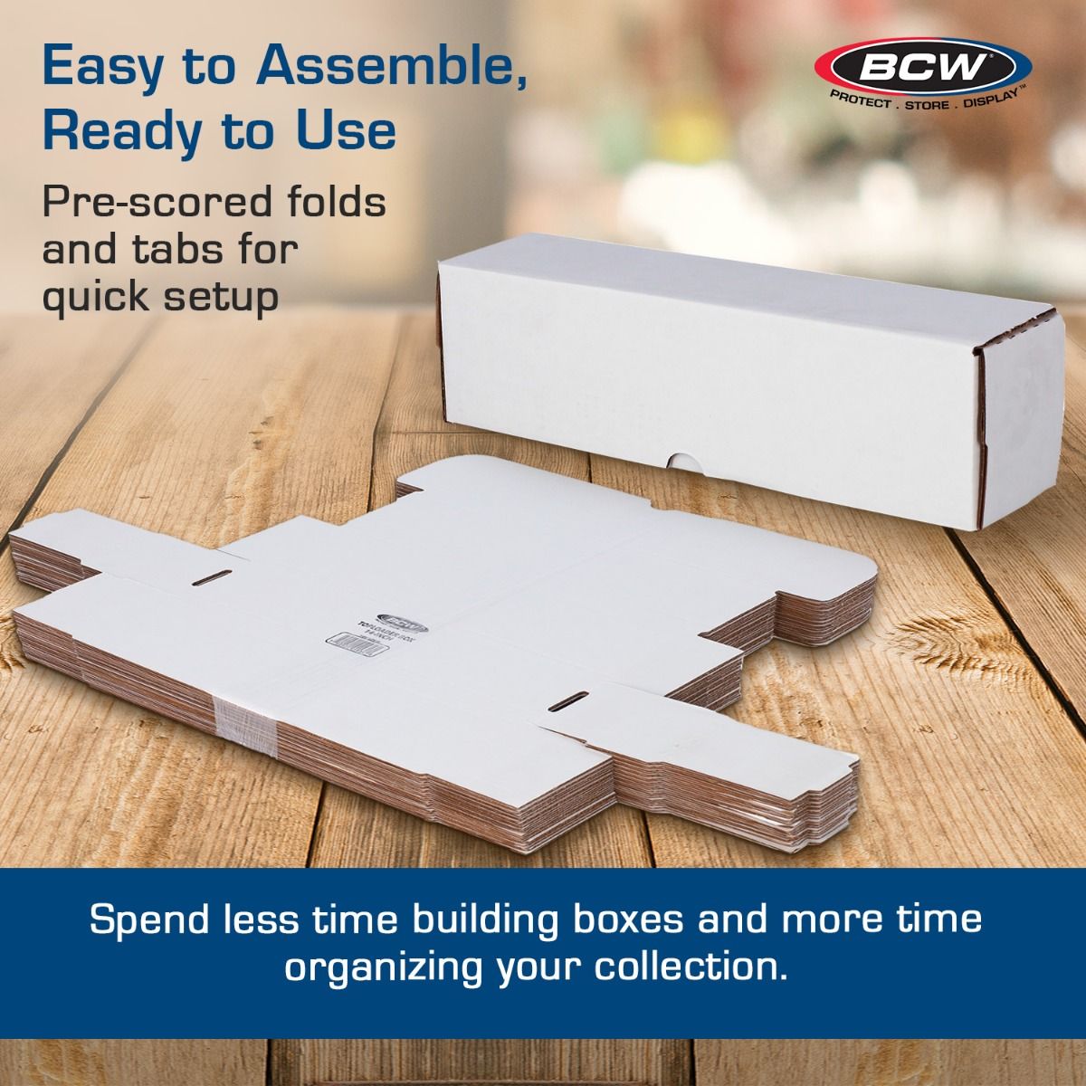 (3 Pack) BCW 5" Toploader Cardboard Boxes – Sport Trading Card Storage, Made In USA