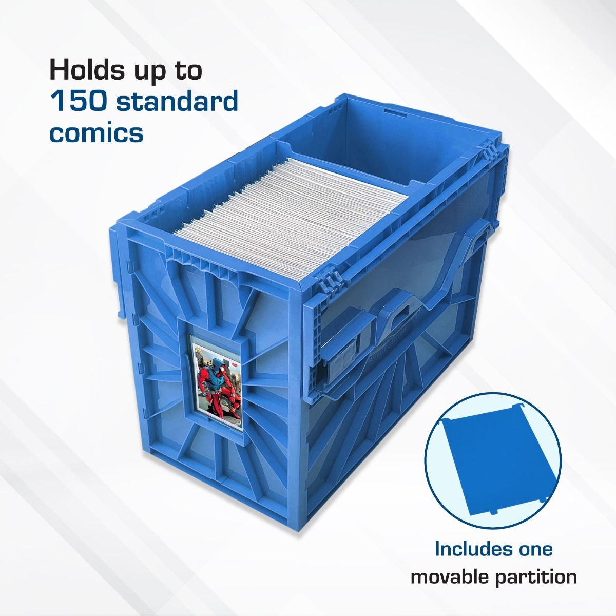 Short Comic Book Bin - Blue