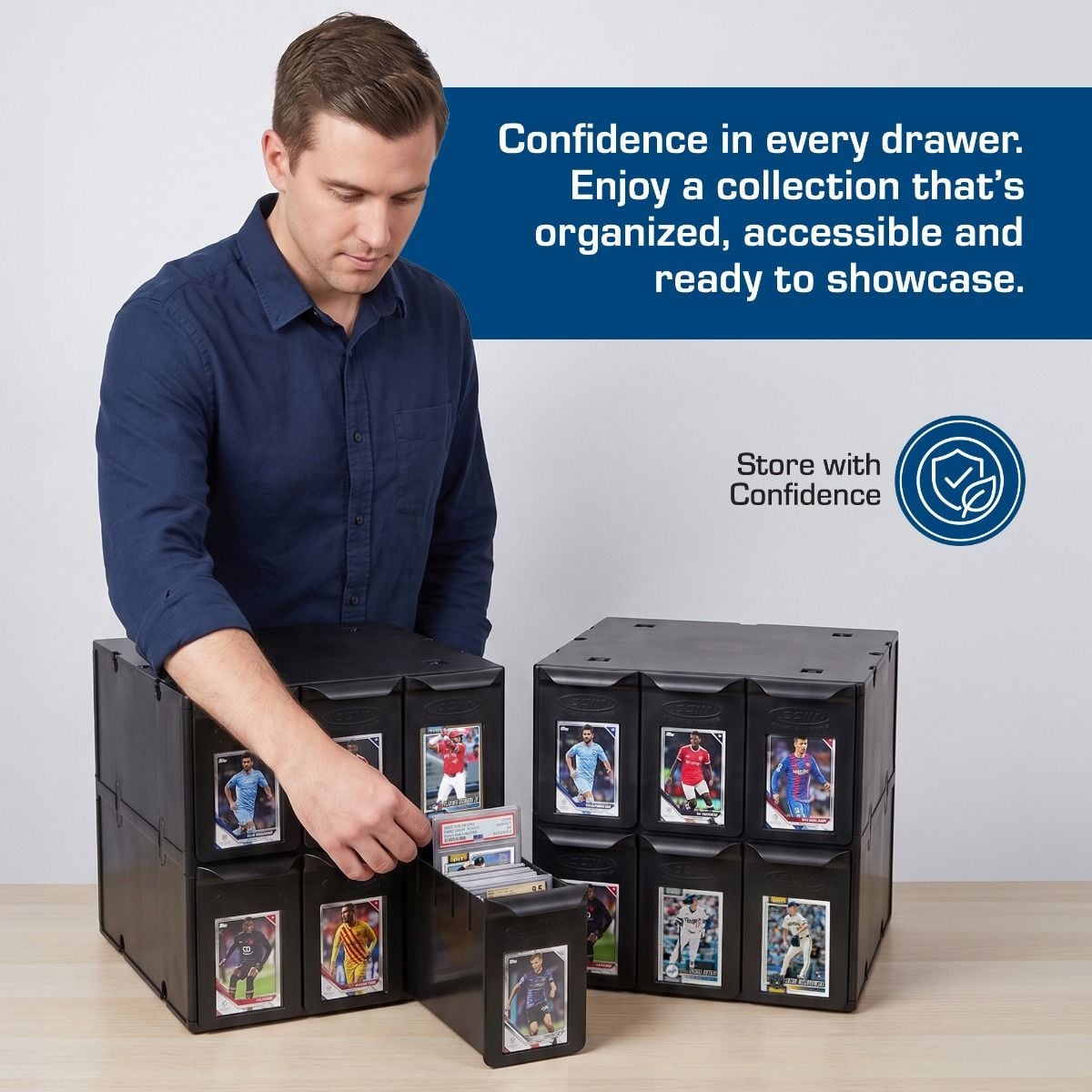 6 Drawer Graded Card Catalog - Black