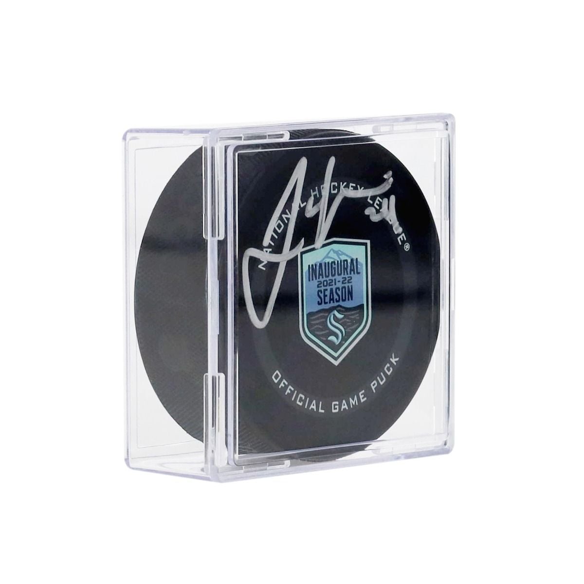 hockey puck and card display case Ultra Pro Black Base Holder The Acrylic Hockey Puck and Card Holder Two Pack is a classic way to display one autographed hockey puck and card Alexander Ovechkin Washington Capitals 800th