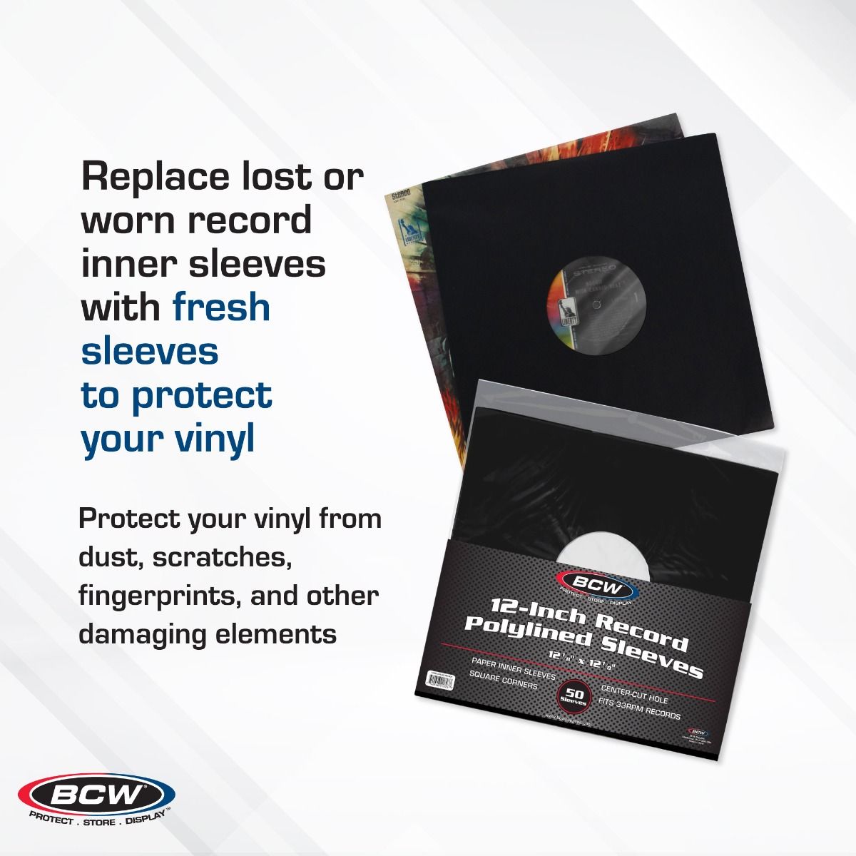 12 Inch White Paper Inner Record Sleeves Vinyl Protection X 50