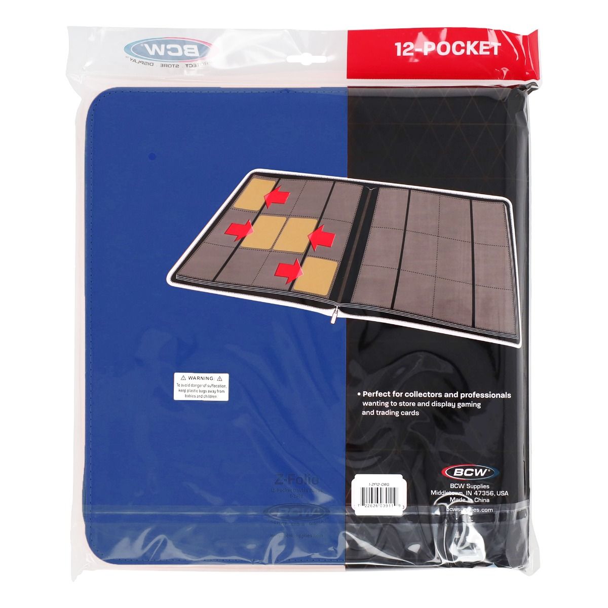 archivio 青 ジップアップ 38 Z-Folio 12-Pocket LX Album - Blue