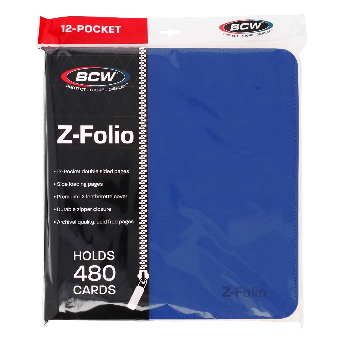archivio 青 ジップアップ 38 Z-Folio 12-Pocket LX Album - Blue