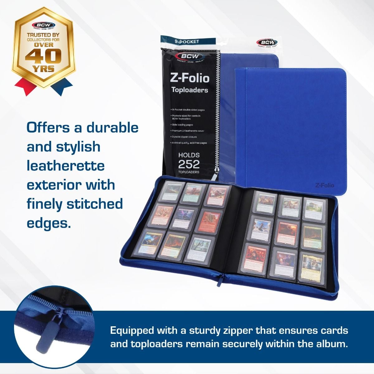 Z-Folio 9-Pocket LX Album - Toploaders - Blue