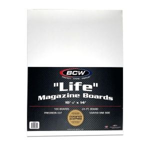 1 pack of  100 BCW Magazine Boards sized for Life Magazine 