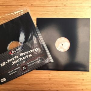 12 Inch Record Paper Jacket - With Hole - Black
