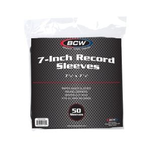 7 Inch Record Paper Inner Sleeves - Round Corners - With Hole - Black