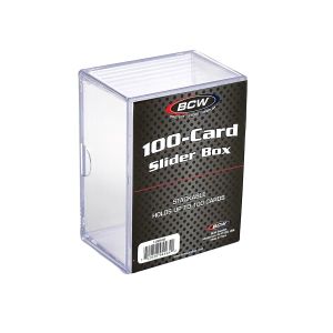Clear Card Storage Box BCW Hinged Trading Card Box - 25 Count Clear Plastic Storage Case Baseball Card Protector