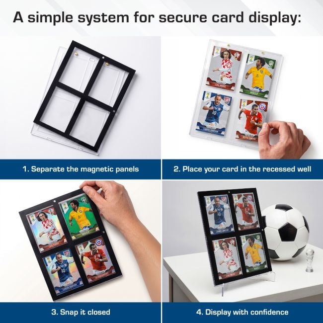 Magnetic 4-Card Holder - 35 PT. - Black Border