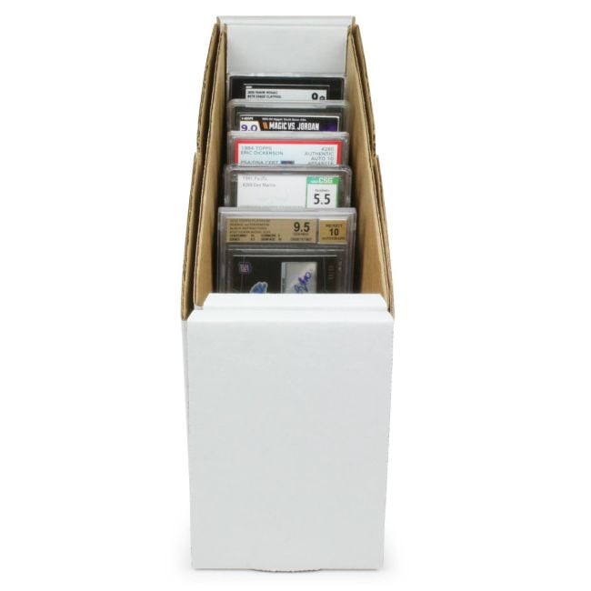 bcw slotted graded card box Amazon.com: BCW Slotted Graded Card Storage Box | Holds 26 PSA, CSG, CGC,  PCG Graded Slabs | Burgundy Cardstock Trading Card Box with Slots
