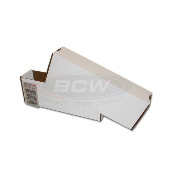 BCW Graded Trading Card Storage Box – Hinged, White Cardboard, Fits Standard Graded Cards
