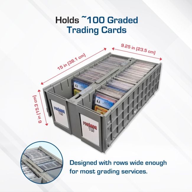 BCW Graded Card Bin - 2 Row - Gray BCW Graded Card Bin - 2 Row - Gray