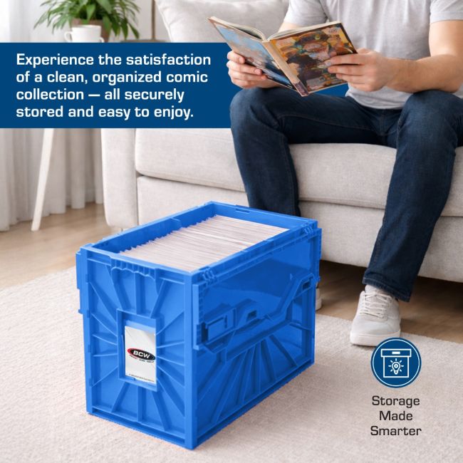 Short Comic Book Bin - Blue